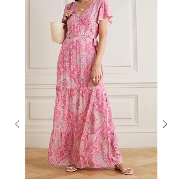 Melissa Odabash Barrie Wrap Maxi Dress in Paisley Blush SZ XS NWT - Picture 2 of 7